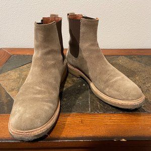 Frye Chris Crepe Mens Gray Suede Slip On Chelsea Boots